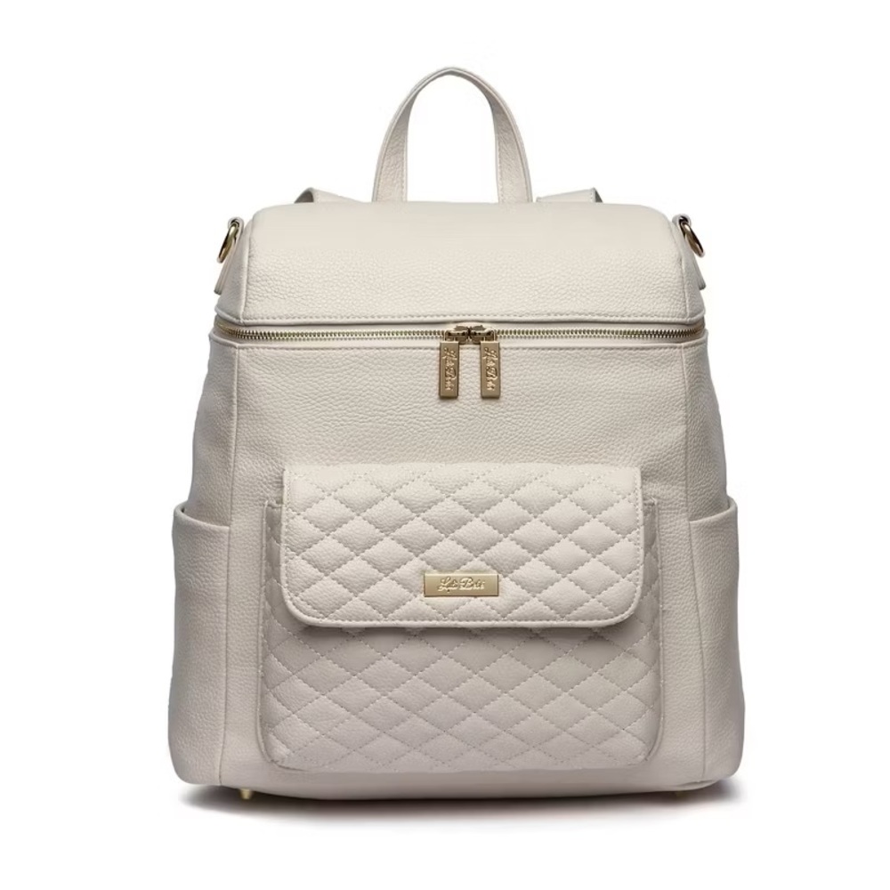 New Luli Bebe Monaco Diaper Bag Backpack - pearl white